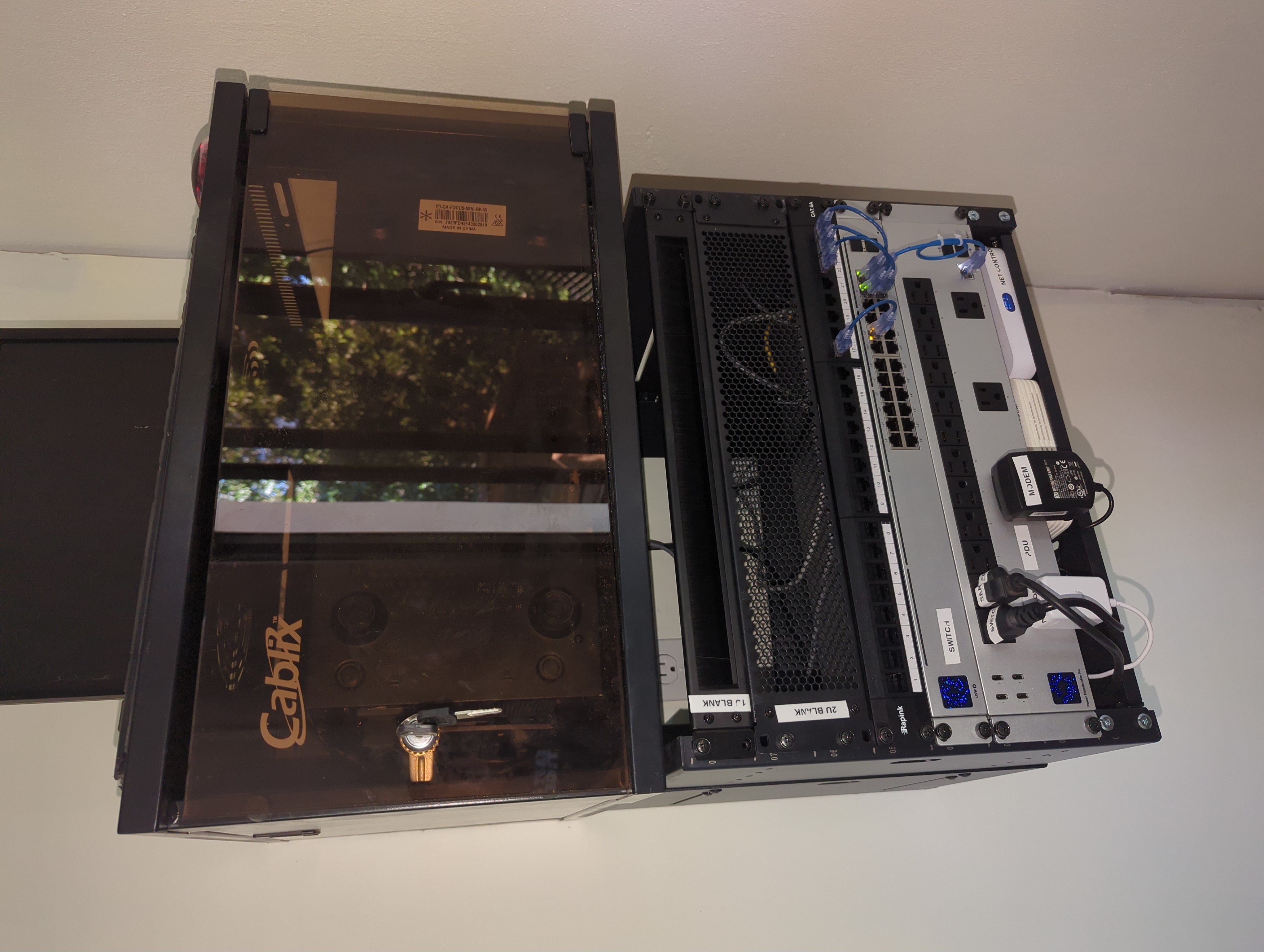 Server and networking rack in the new mission building.